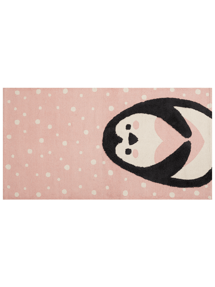 Kurzflor PENGKOL in Rosa/Weiß/Schwarz - (W) 80 x (L) 150 cm
