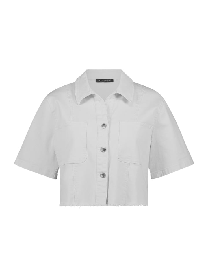 Jeansjacke mit Kragen in Grau
