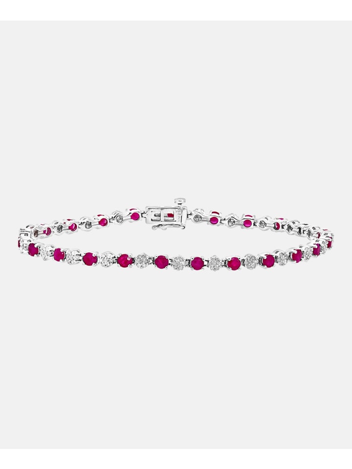 Armband aus 375 Weißgold mit 2.70 Karat Diamant mit Rubin