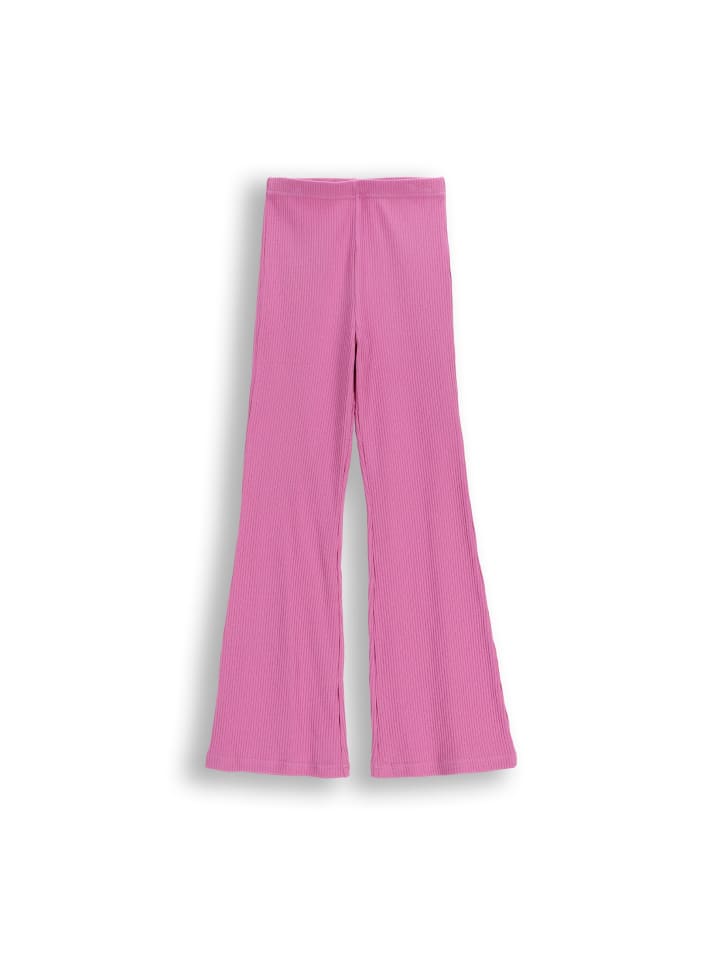 Gerippte Leggings mit langem Bein in rosa