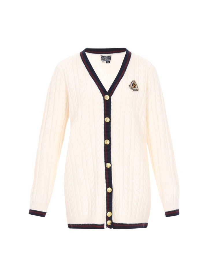 Women Cardigan in offwhite navy wine red