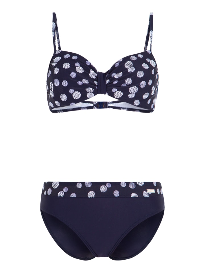 Bügel-Bikini in marine-weiß