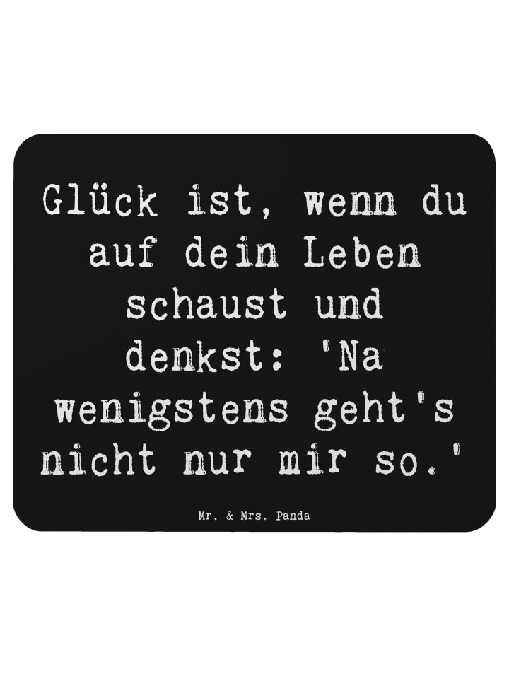 Mouse Pad Spruch Glück GemeinMensch mit Spruch in Schwarz