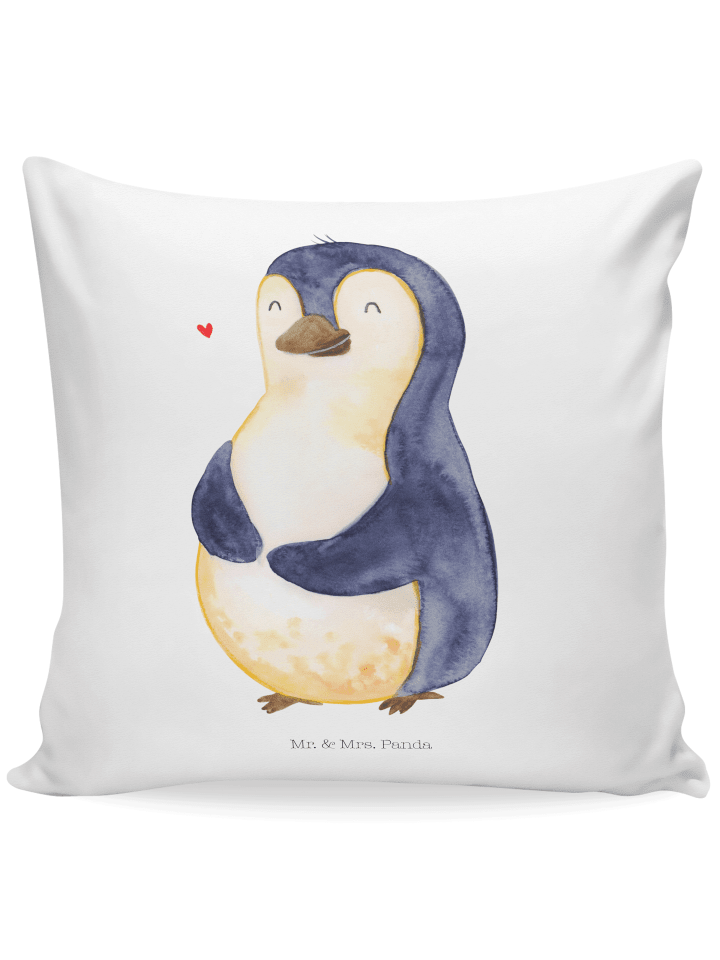 Kissen 40x40 Pinguin Diät ohne Spruch in Weiß