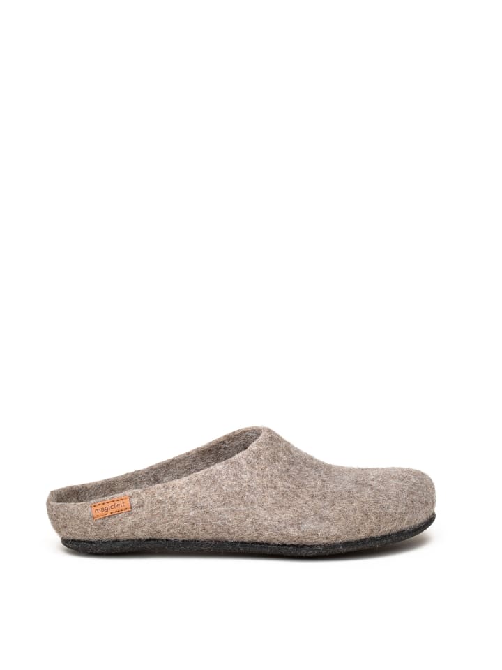 Filzpantoffel in Shetlandschaf braun