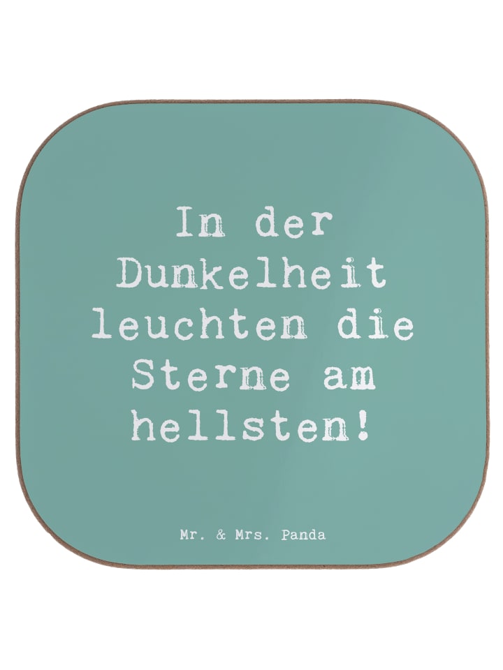 Glas-Untersetzer Spruch Angst vor Dunkelheit üb... in Meeresbrise