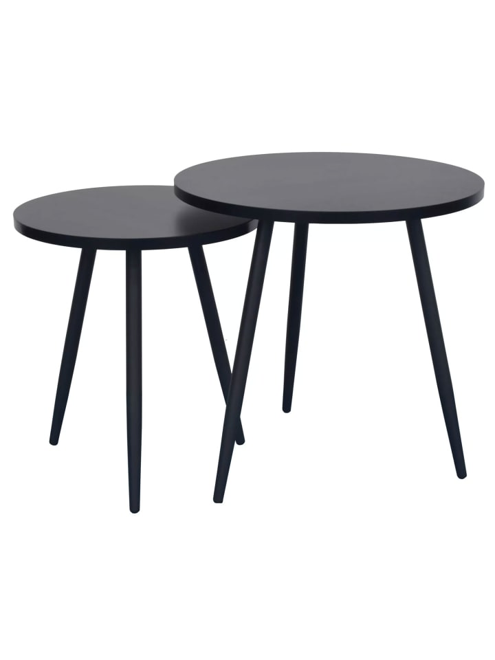 Couchtisch Cleo schwarz 40 / 40 / 45cm & 50 / 50 / 50cm (2er-Set)