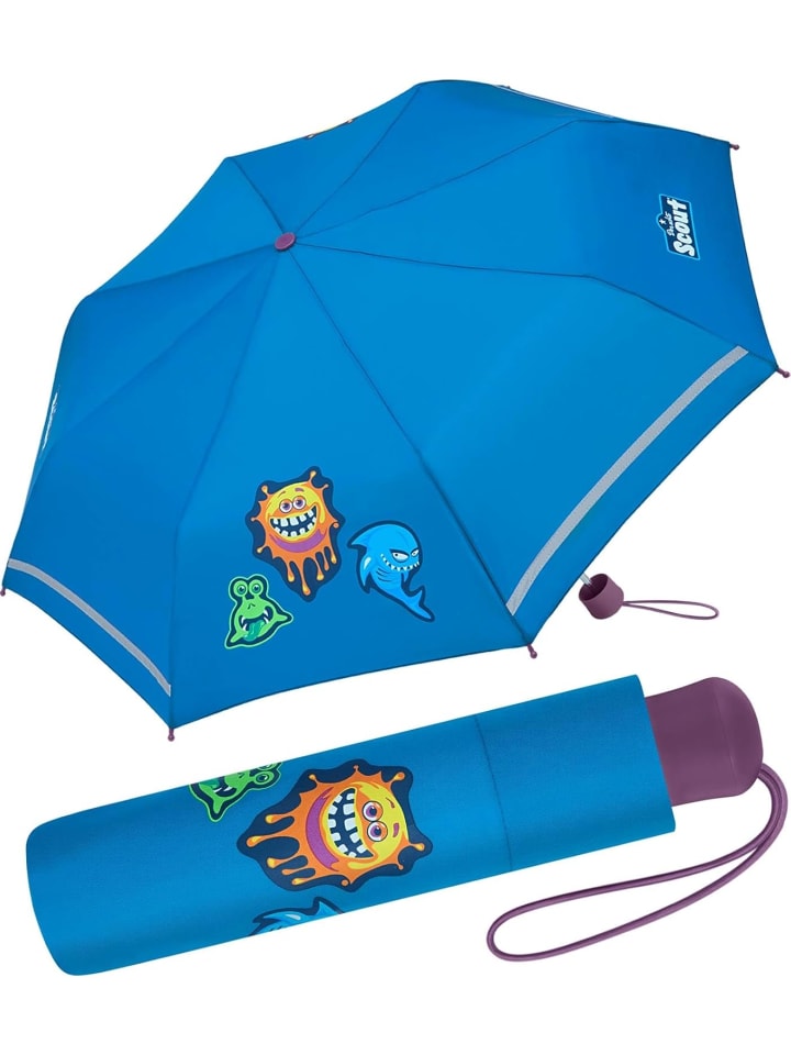 Kinder-Taschenschirm mit reflektierenden Streifen Regenschirm funny Freaks