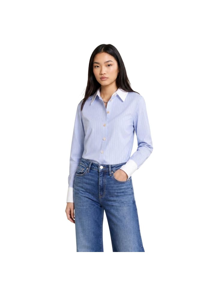 Blau Polyester Bluse