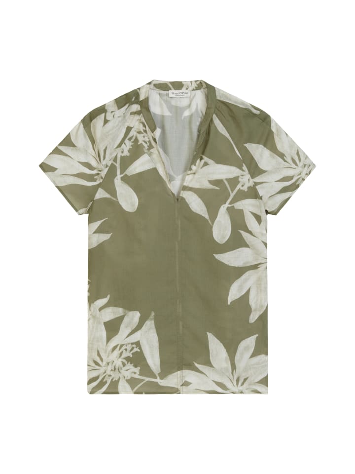 Print-Blusen-Shirt regular in Medium Green