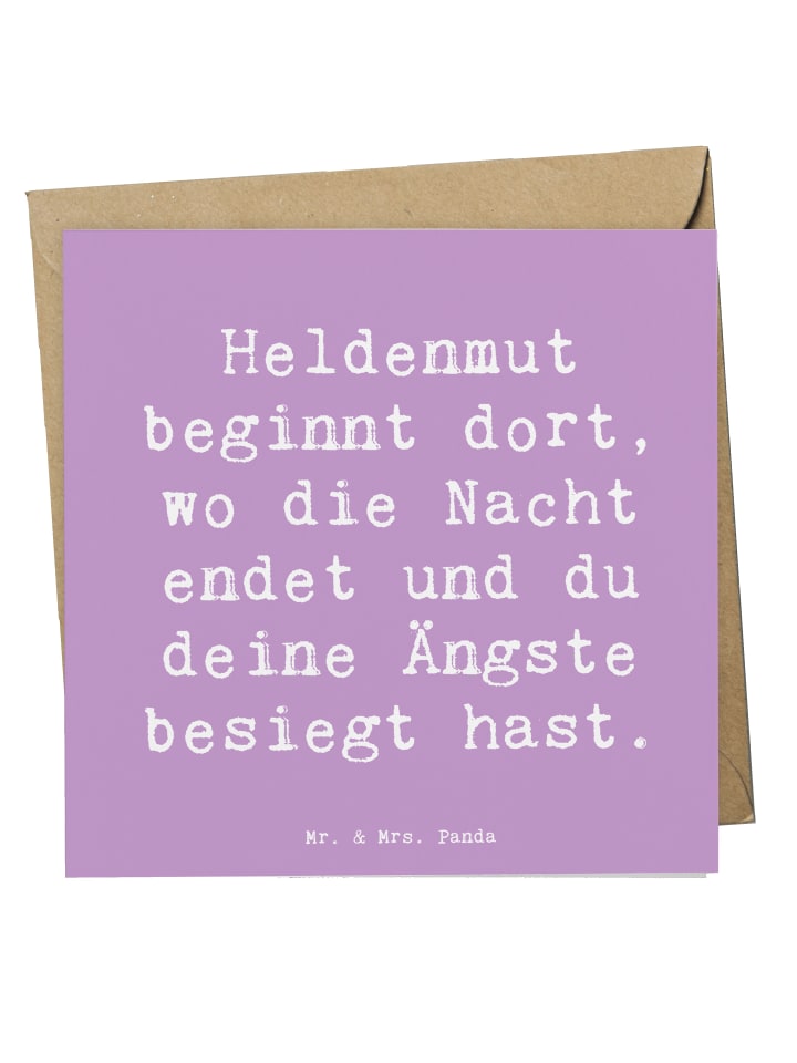 Grußkarte Spruch Ängste vor Monstern besiegen m... in Lavendeltraum