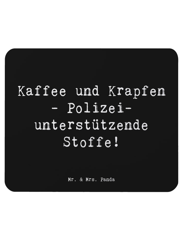 Mouse-Pad Spruch Polizist Kaffee Krapfen mit Sp... in Schwarz