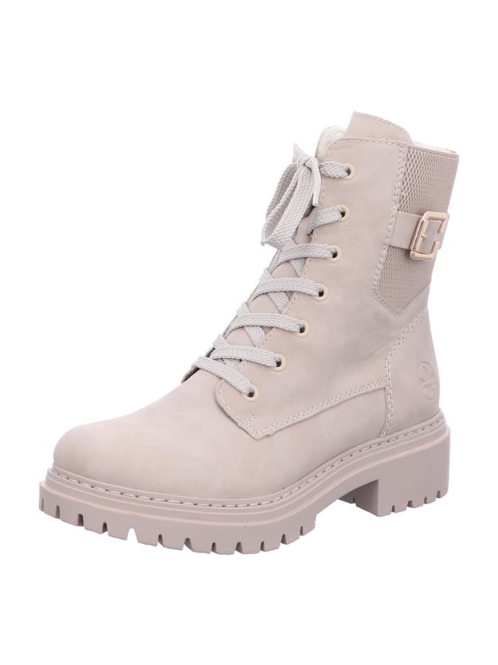 Schnürstiefel in beige