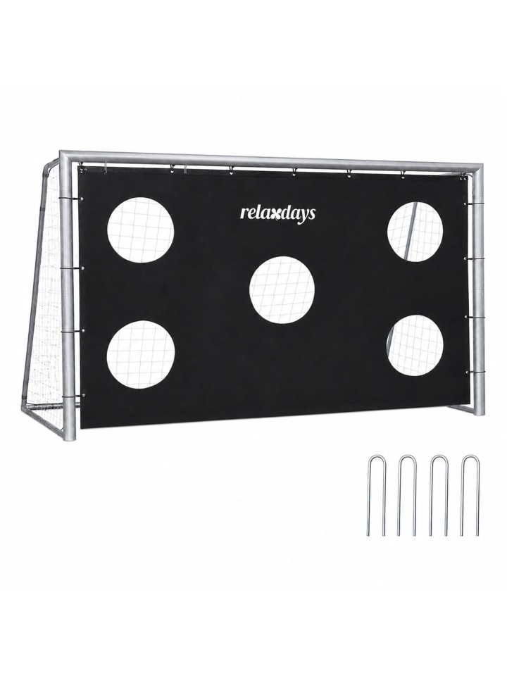 Fußballtor "mit Torwand" in Grau - (B)300 x (H)200 x (T)120 cm