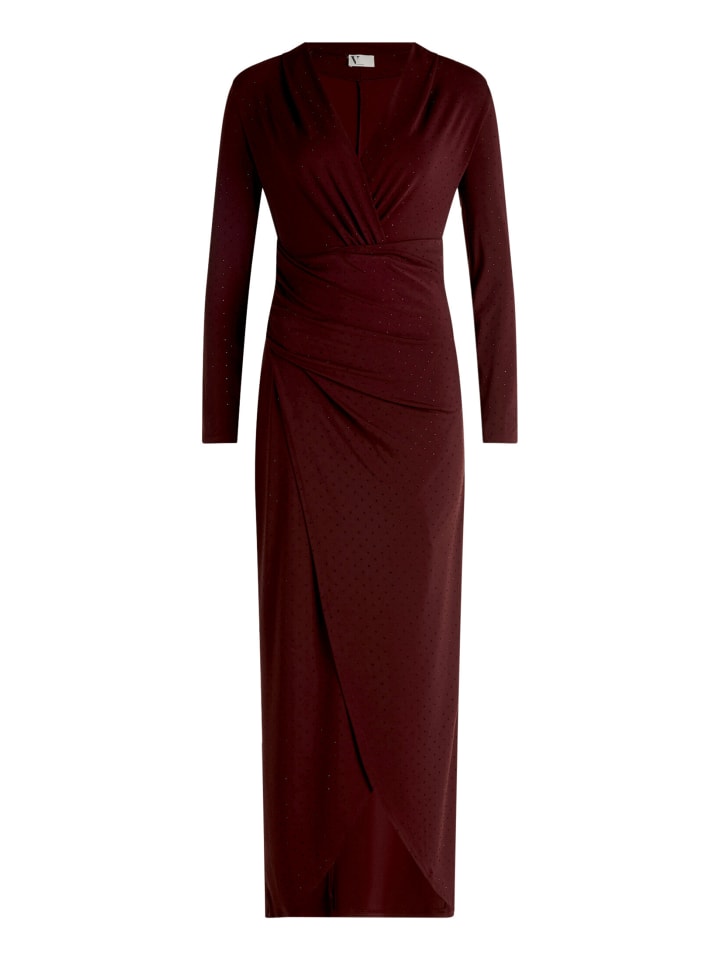 Abendkleid mit V-Ausschnitt in Deep Dahlia