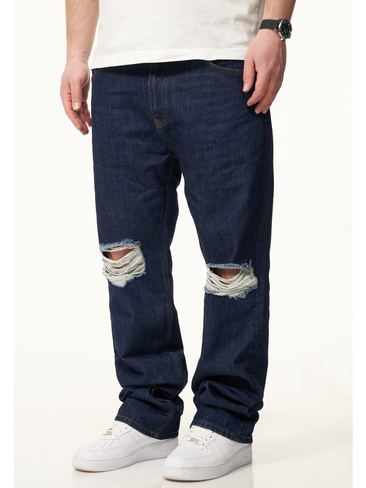 Jeans - DCPARADERA Lange Hose Ripped Straight-Fit in Indigo