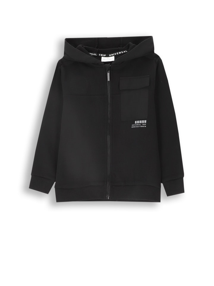 Sweatshirt mit Reißverschluss in schwarz