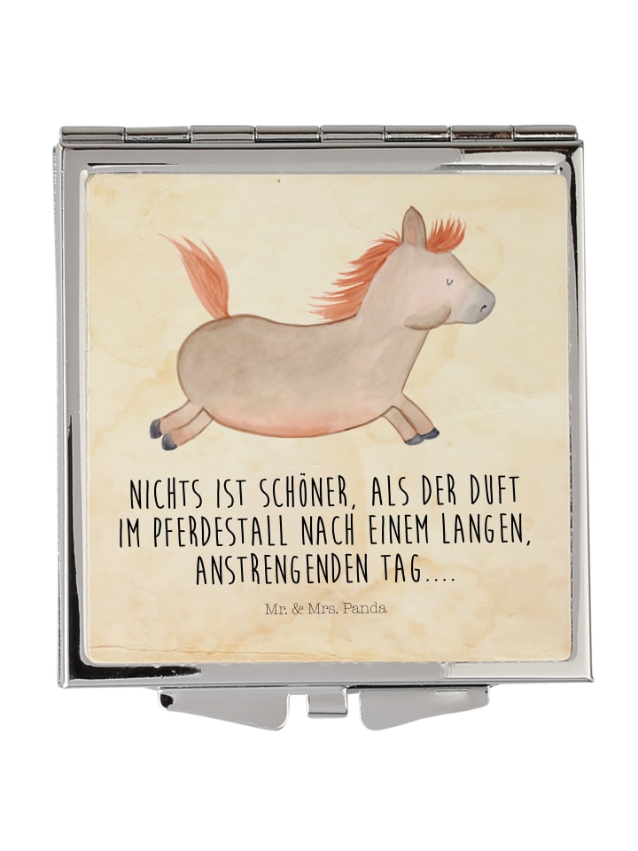 Schminkspiegel Pferd Springen mit Spruch in Vintage