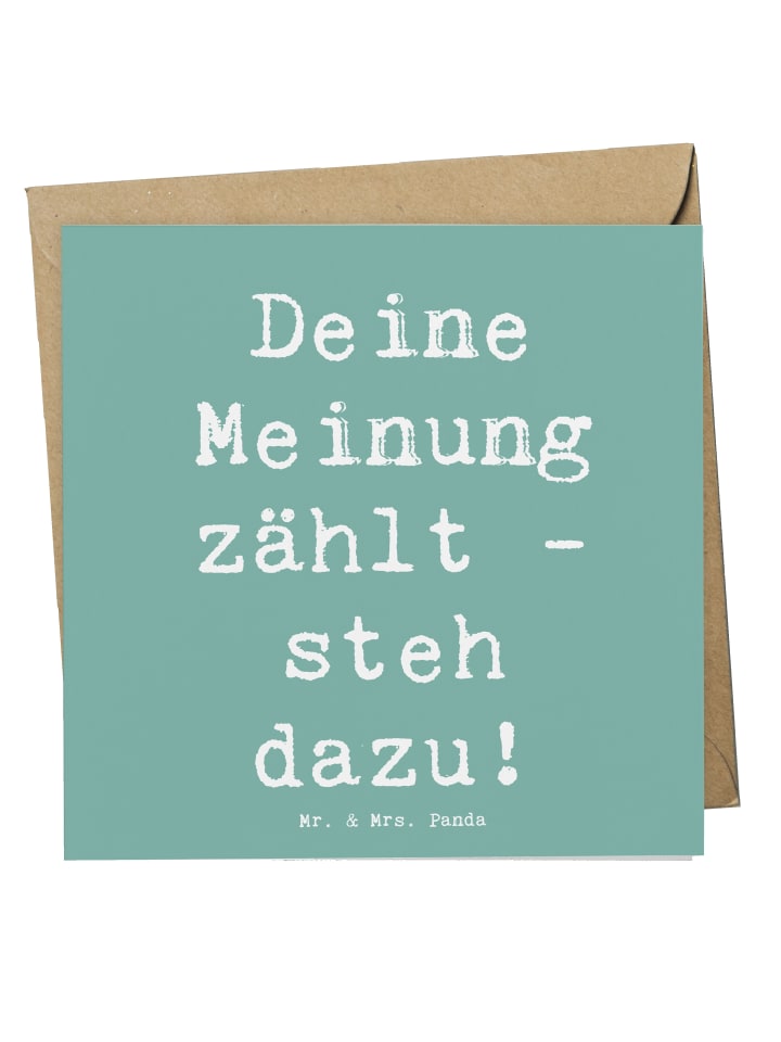 Grußkarte Spruch Mutig zu Meinungen mit Spruch in Meeresbrise