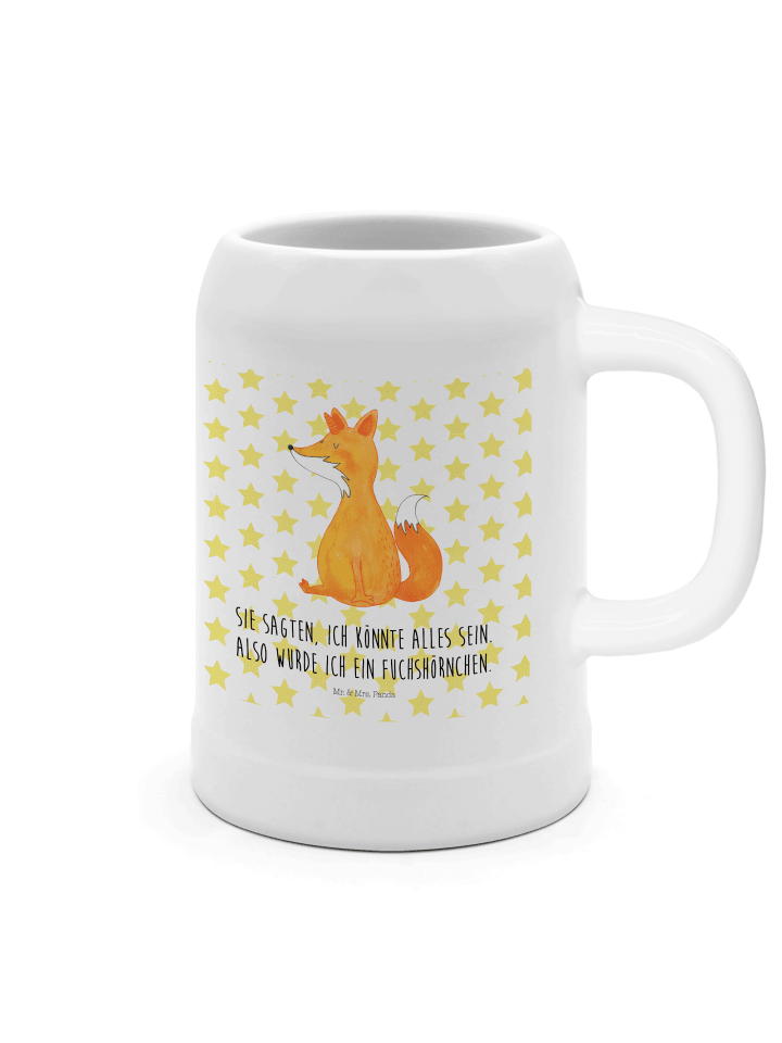 Bierkrug Einhorn Wunsch mit Spruch in Weiß
