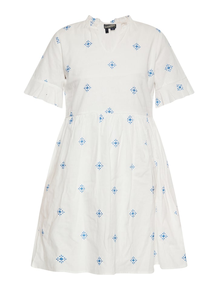 Damen Kleid in Wollweiss Blau