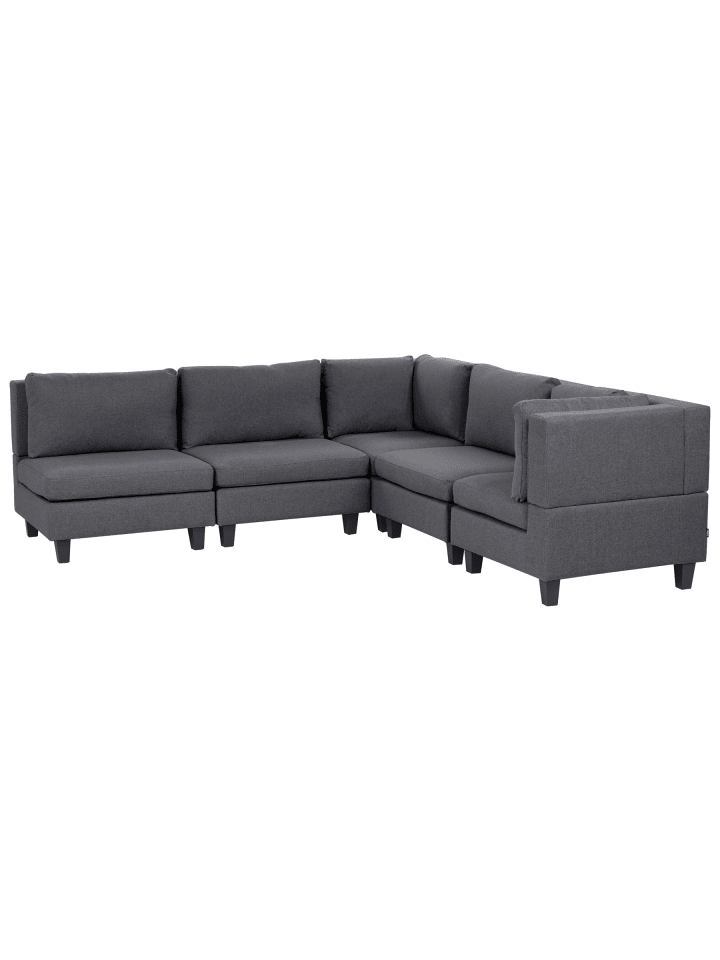 5-tlg Ecksofa UNSTAD in Grau linksseitig