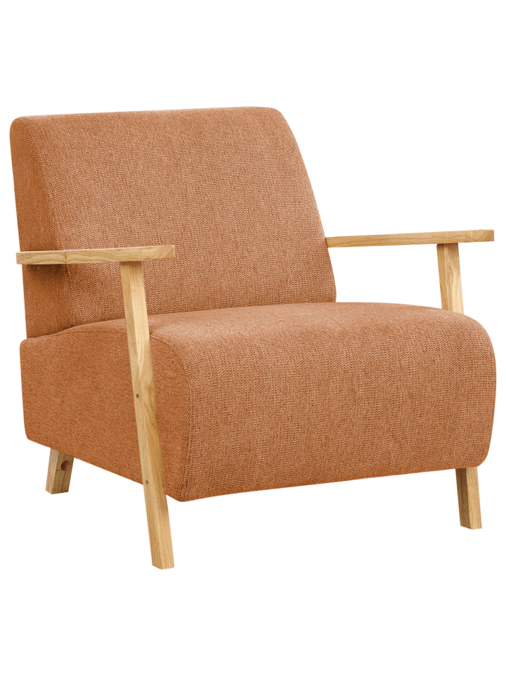 Sessel LESJA in Orange/Braun - (W) 77 x (H) 79 x (L) 90 cm