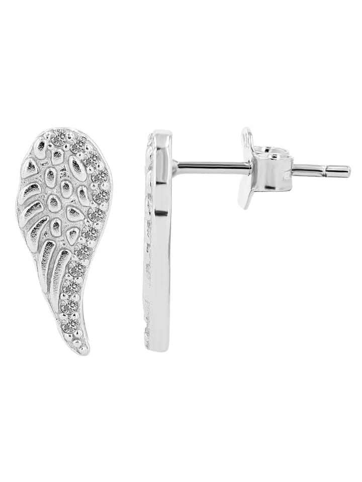 Damen Ohrringe – Ohrstecker Flügel aus 925 Silber in silber