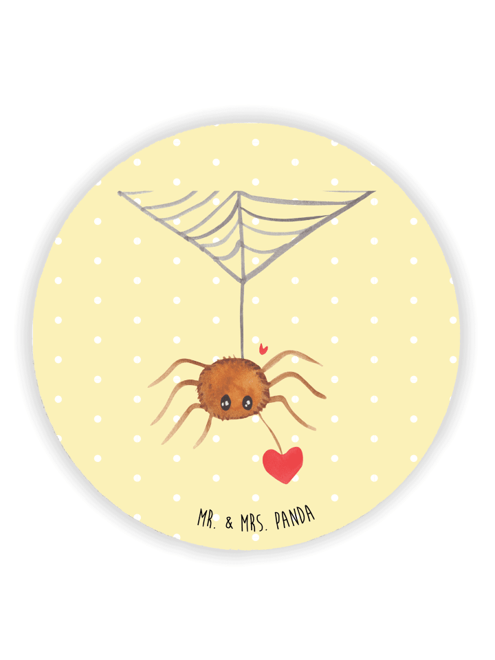 Magnet Spinne Agathe Liebe ohne Spruch in Gelb Pastell