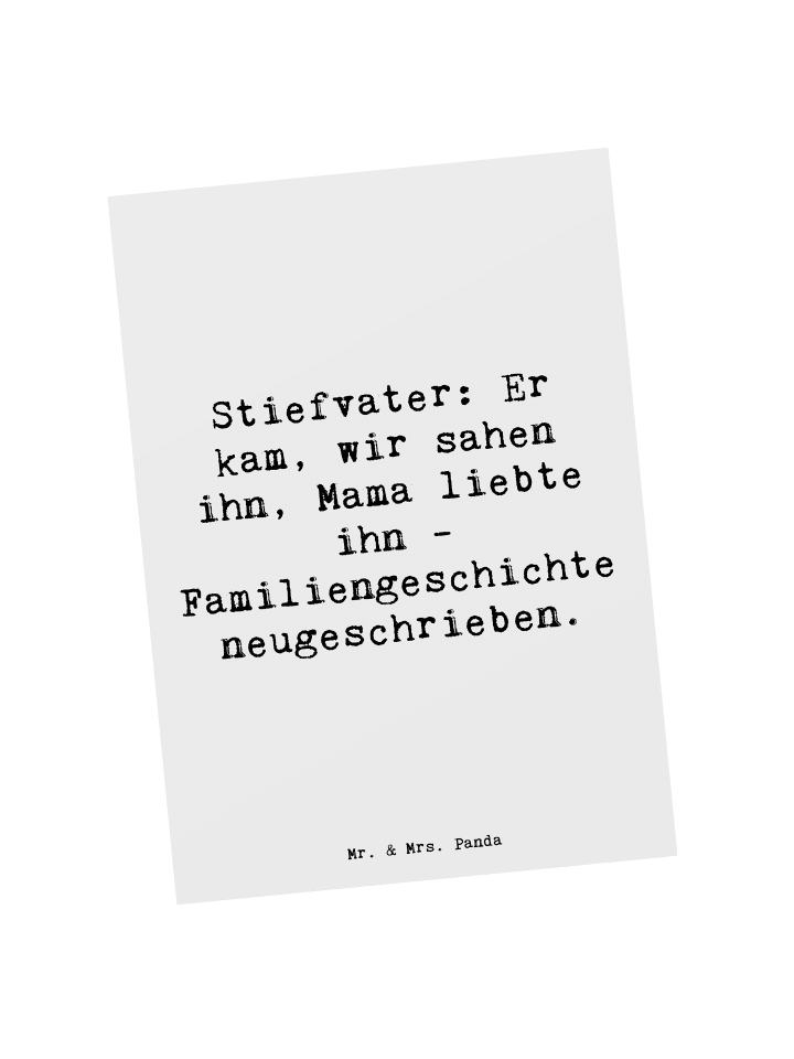 Postkarte Stiefvater Liebe mit Spruch in Weiß