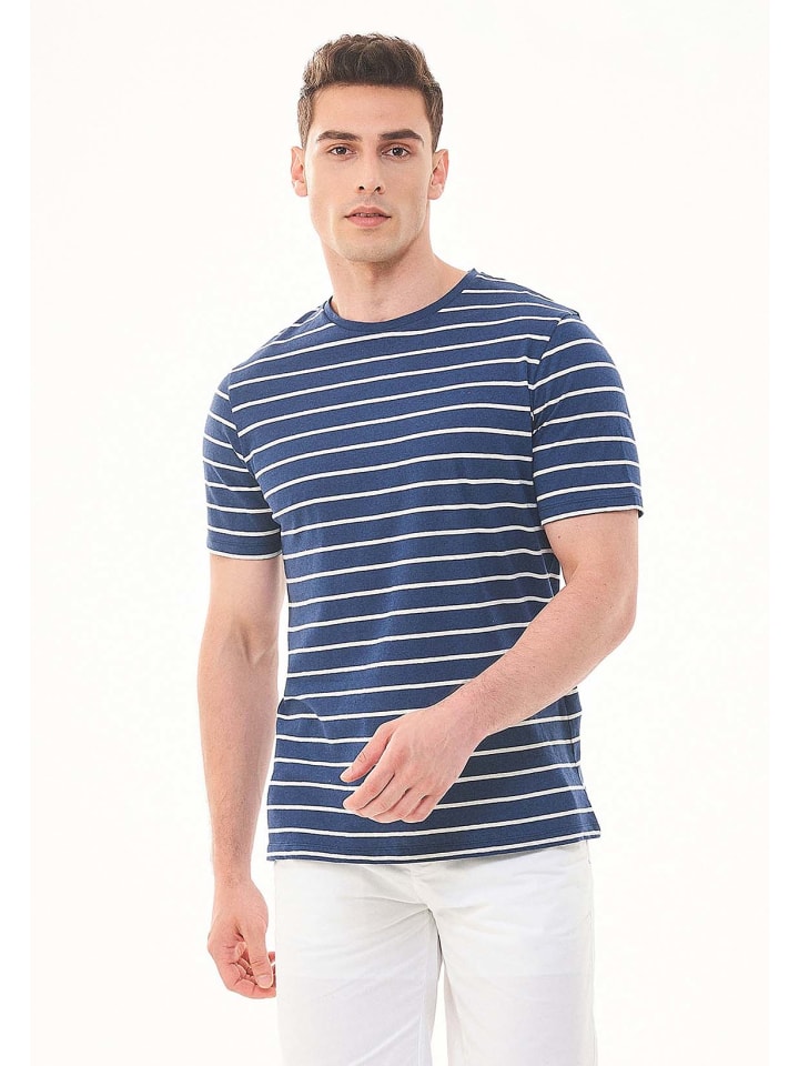 T-Shirt "MOR13645" in Navy/Cremeweiß