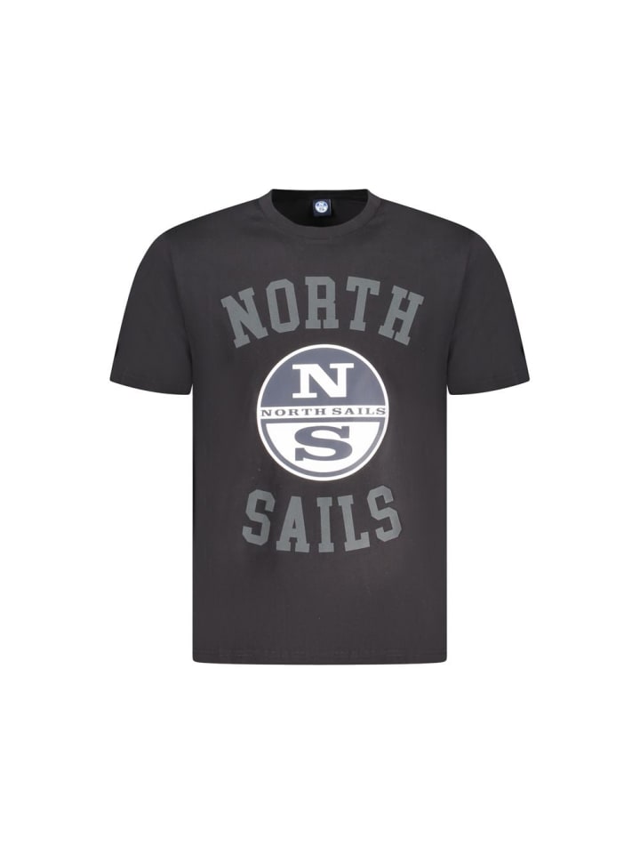 Schwarz Baumwolle Herren T-Shirt