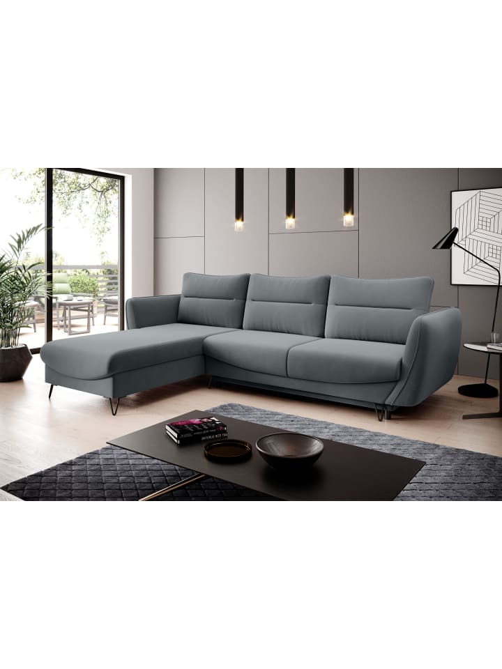 Sonic Recamiere Links in Charcoal - (L) 276 x (B) 276 x (H) 100 cm