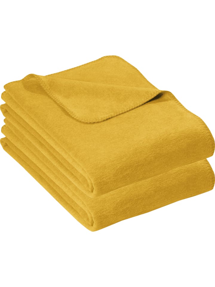 Baumwolle Wohndecke 2er-Pack in gold
