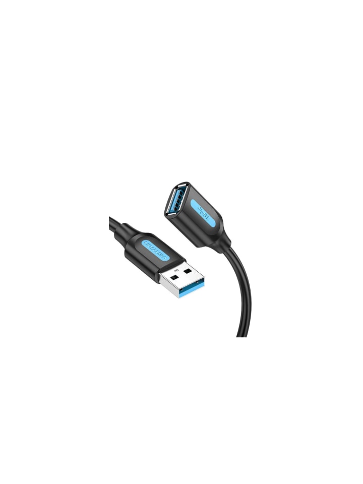 USB 3.0 Verlängerungskabel (A-Stecker auf A-Buchse) in Schwarz