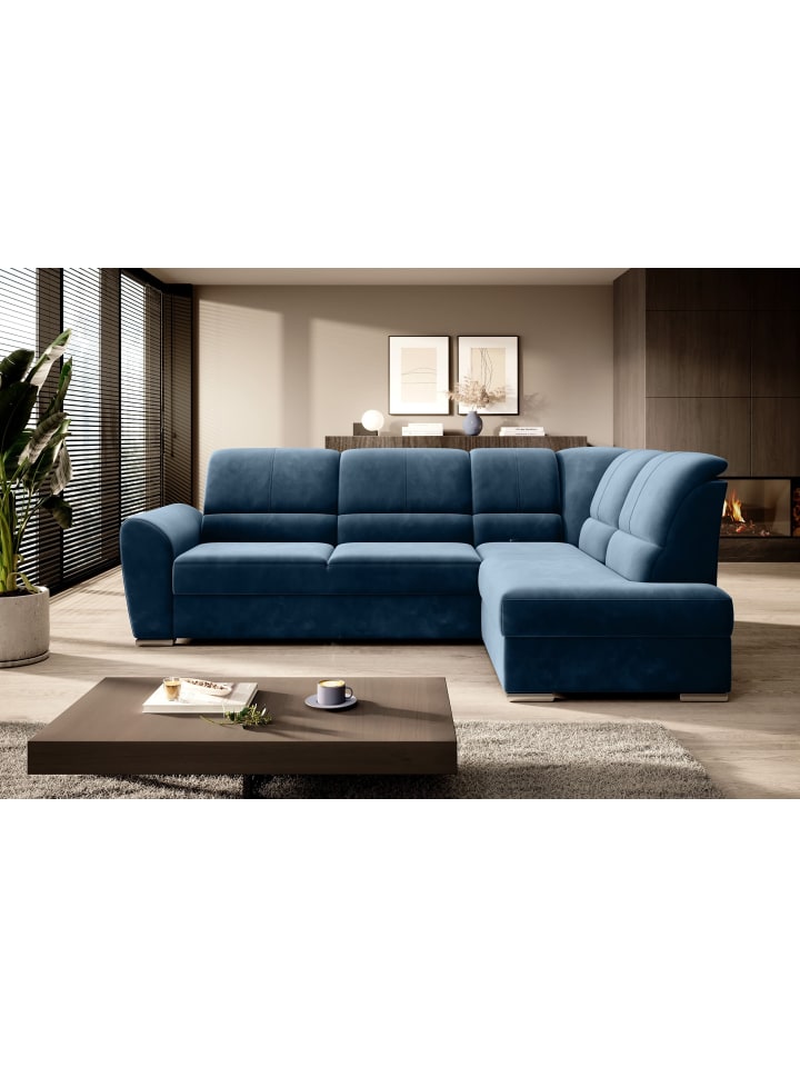 Silver Recamiere Rechts in Marineblau - (L) 270 x (B) 270 x (H) 93 cm
