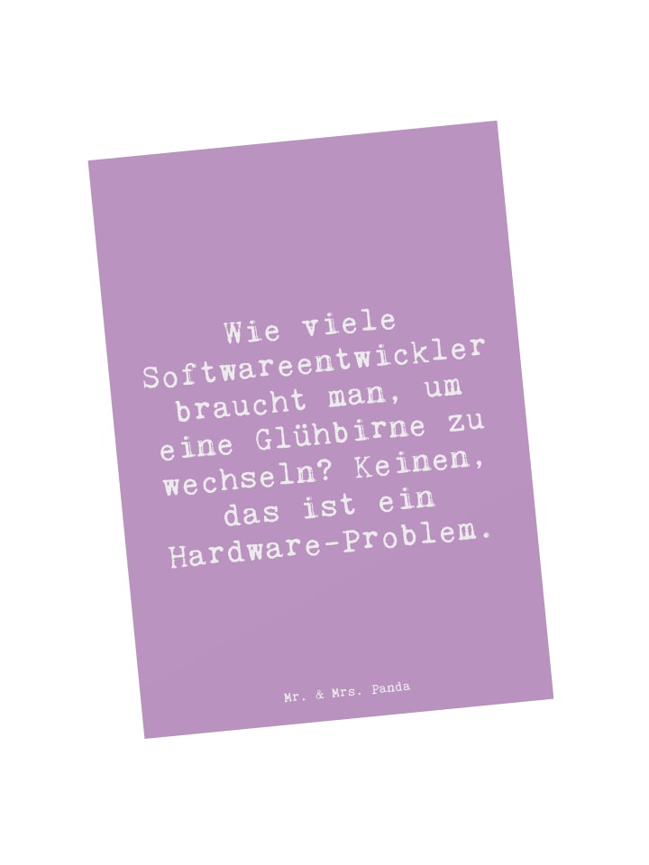 Grußkarte Spruch Softwareentwickler Glühbirne m... in Lavendeltraum