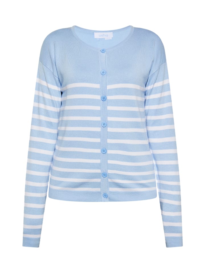 Damen Cardigan in HELLBLAU WEISS