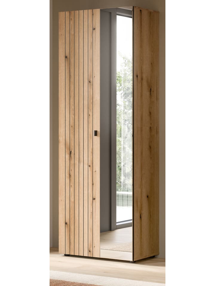 Garderobenschrank Evoke Eiche 70 x 192 cm, Schuhschrank mit Spiegel