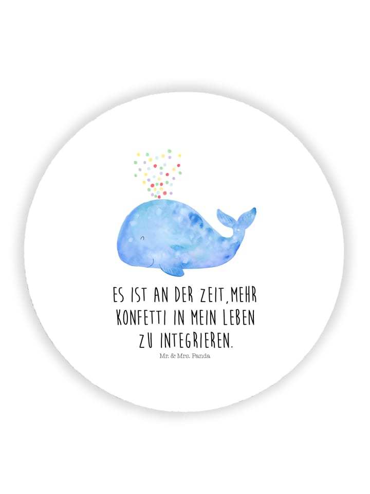 Magnet Wal Konfetti mit Spruch in Weiß