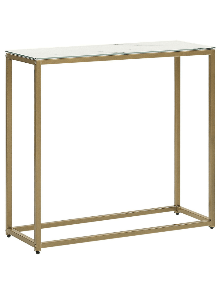 Konsolentisch DELANO in Weiß/Gold - (W) 80 x (H) 76 x (L) 30 cm