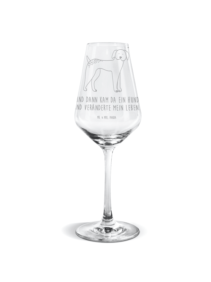 Weinglas Hund Dogge mit Spruch in Transparent