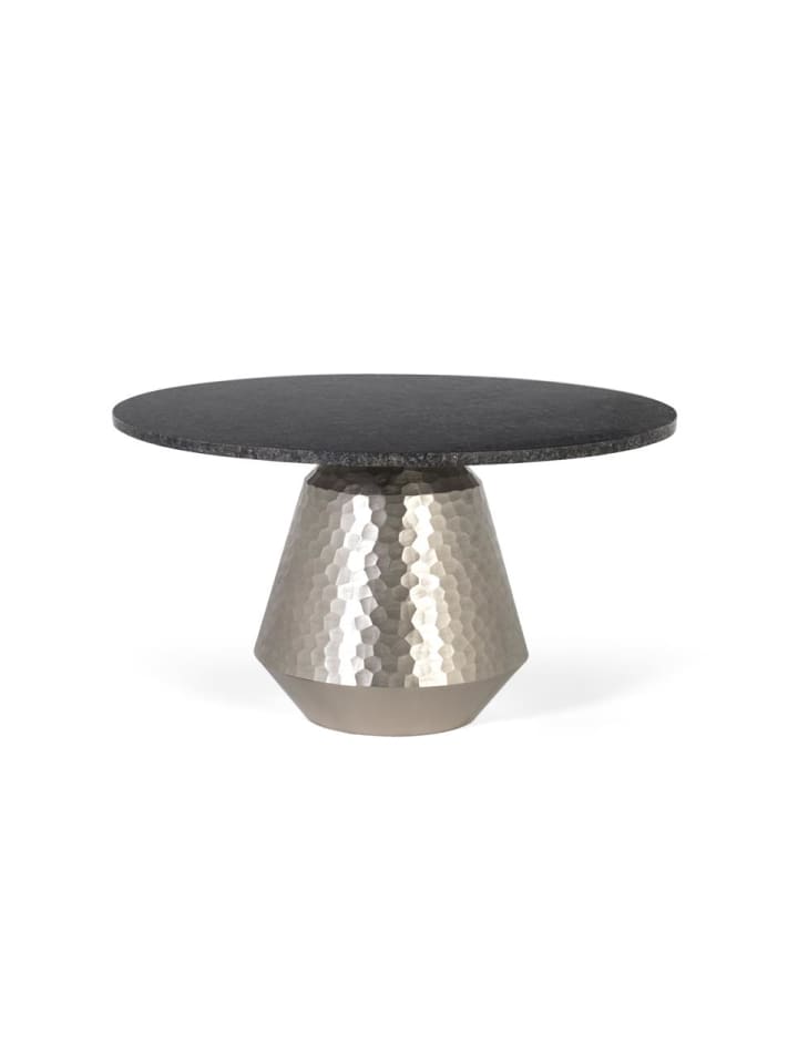 Couchtisch mit Marmorplatte und Aluminiumfuß. in Black