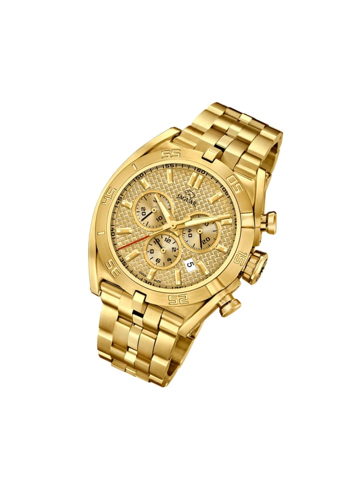 Chronograph-Armbanduhr Jaguar Executive gold extra groß (ca. 46mm)