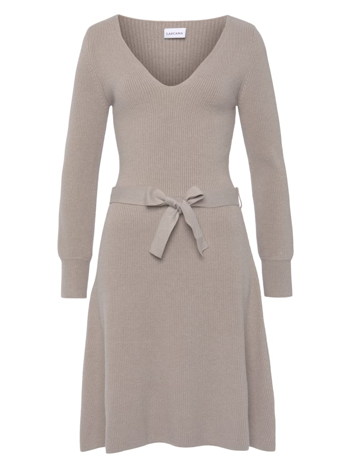 Strickkleid in beige meliert