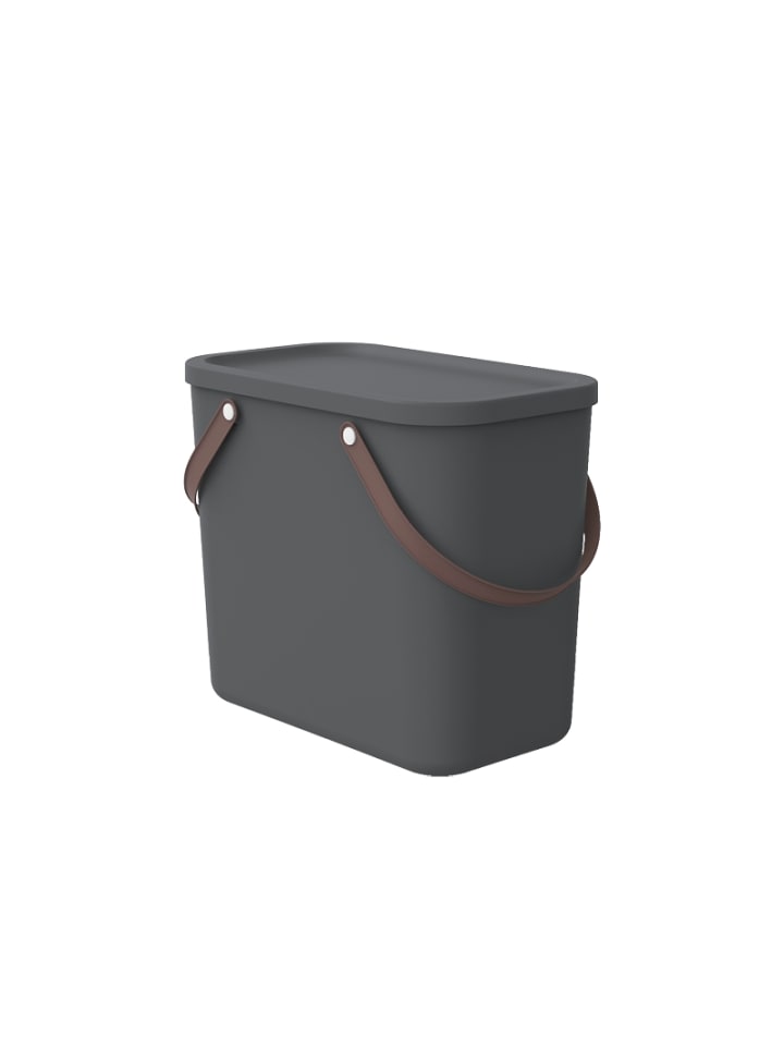 Albula Aufbewahrungsbox 25l mit Deckel in Anthrazit