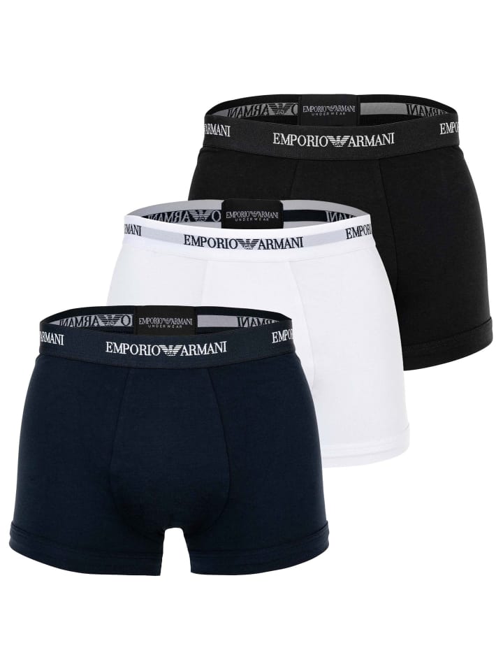 Boxershort 3er Pack in Weiß/Blau/Schwarz