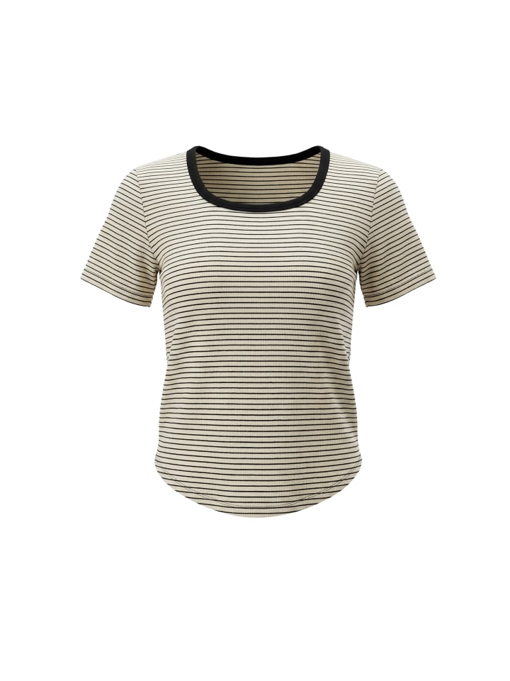 Women T-Shirt in Cream Black