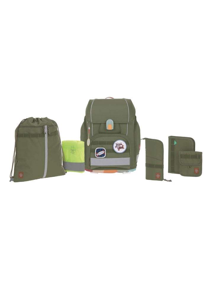 Lässig Schulranzen Set 7-teilig, Boxy Unique olive