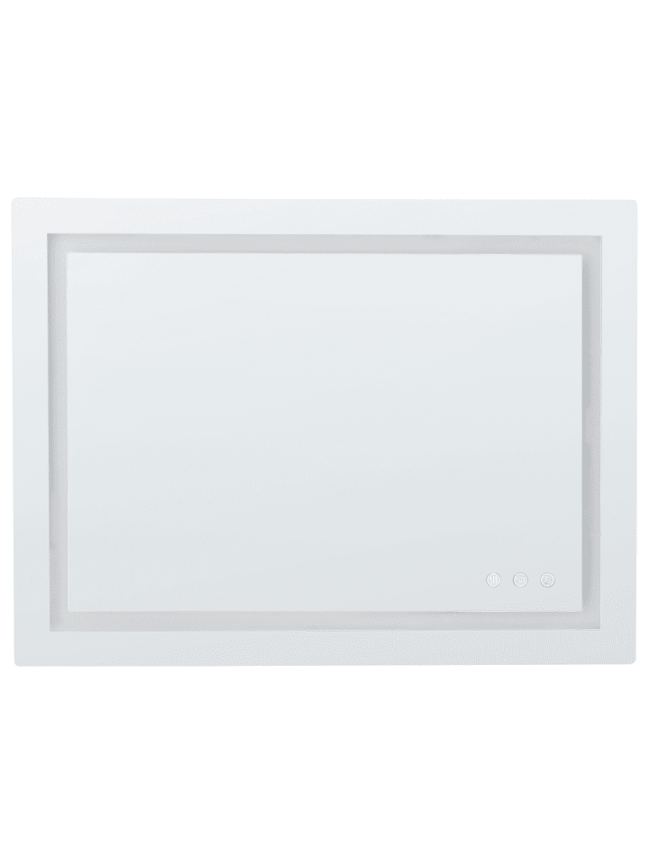 Badezimmerspiegel PRENOIS in Silber - (W) 80 x (H) 60 x (L) 4 cm Horizontal